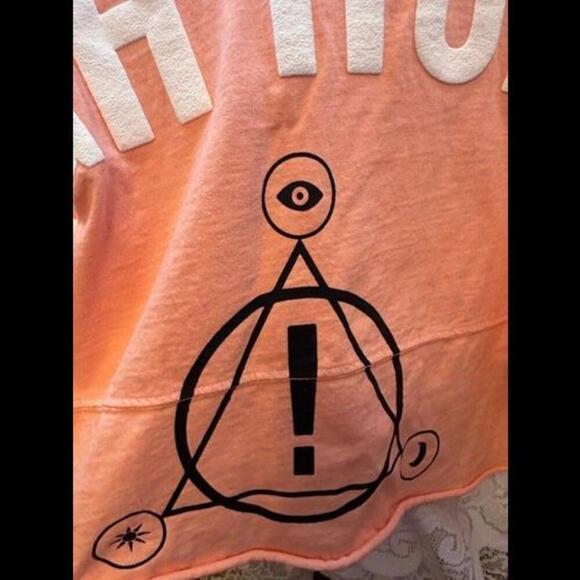 Panic! At The Disco High Hopes Tour Crop Spirit Jersey Sweatshirt Peach  size S - Picture 4 of 6